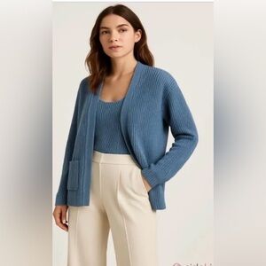 NWOT Universal Thread Blue Open-Front Ribbed Cardigan with Pockets